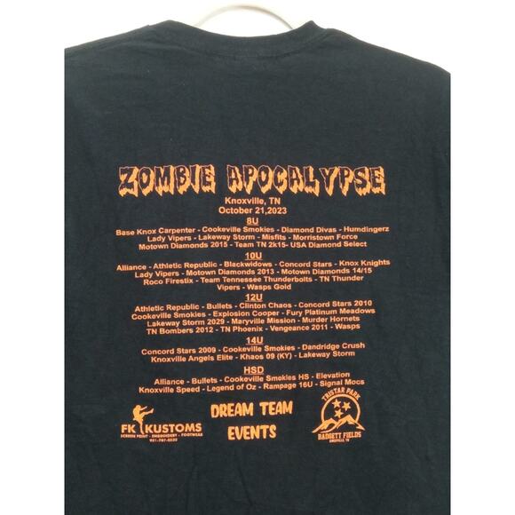 Gildan Women's T SHIRT ZOMBIE APOCALYPSE Theme Park Black Size Medium - Picture 11 of 12